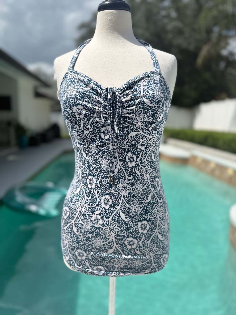 Free People Paisley Print Halter Tankini Top